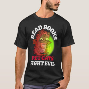 Camiseta Libros Los Gatos Luchan Contra El Mal Bookish Magi