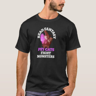 Camiseta Libros monstruos de gatos Bookish Bookworm Fantasy