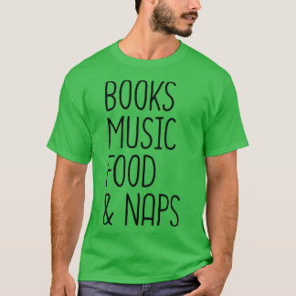 Camiseta Libros Música Comida Y Napas 2