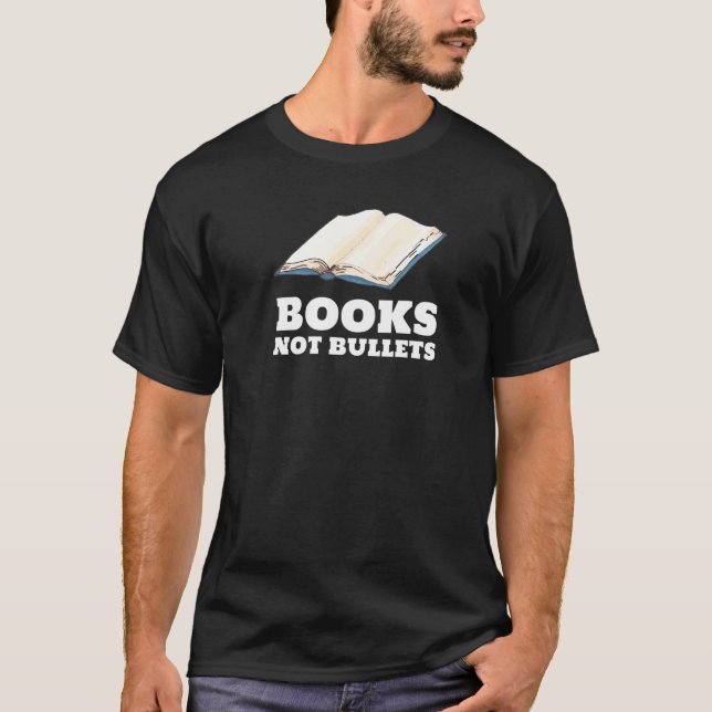 Camiseta Libros No Balas Apoya Reforma De Control De Armas  (Anverso)