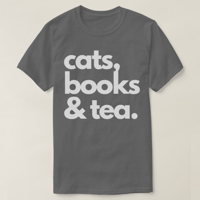 Camiseta Libros para gatos y amantes del té (Diseño del anverso)