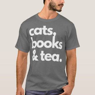 Camiseta Libros para gatos y amantes del té