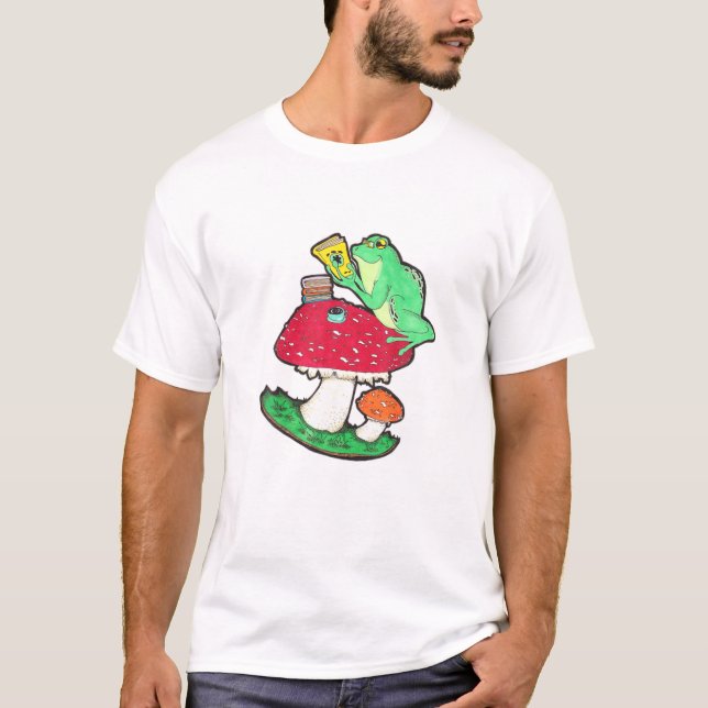 Camiseta Libros para hombres Frog Anfibios Leer libro Lov (Anverso)