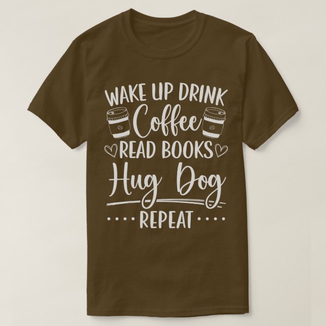 Camiseta Libros Perros Café Lectura de Bookworm (Diseño del anverso)