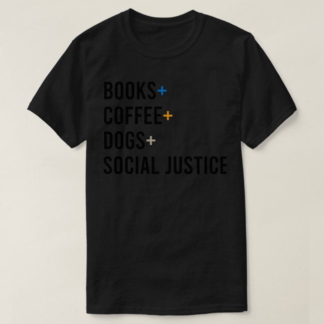 Camiseta Libros Perros de café justicia social (Diseño del anverso)
