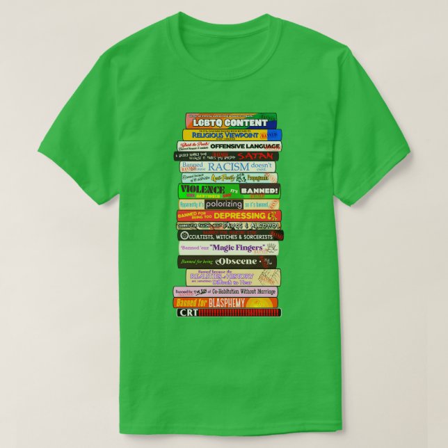 Camiseta Libros prohibidos Stack Razones por las que los li (Diseño del anverso)