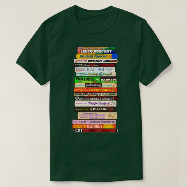Camiseta Libros prohibidos Stack Razones por las que los li (Diseño del anverso)