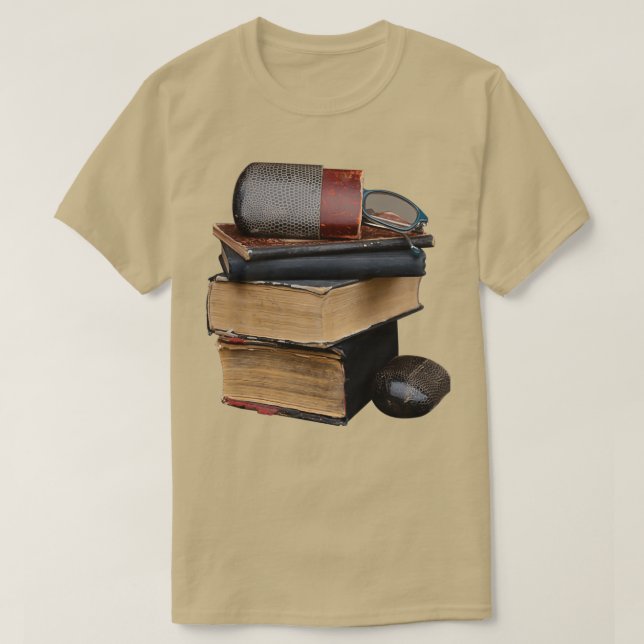 Camiseta libros que leen libros antiguos (Diseño del anverso)