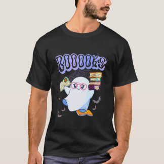 Camiseta Libros Retro Booooks Fantasma Halloween Biblioteca