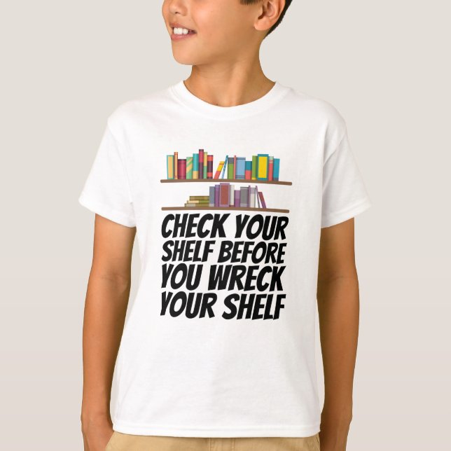 Camiseta Libros - Revisa tu estante (Anverso)