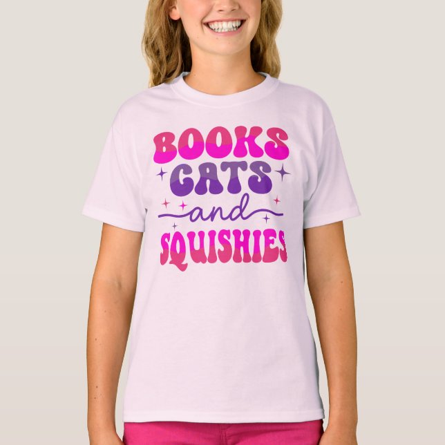 Camiseta Libros Rosados Gatos Y Calamares (Anverso)
