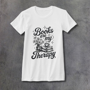 Camiseta Libros son Terapia Mujer Ajustada
