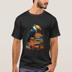 Camiseta Libros Toucan Bird Book Piles Leer BookworlReader