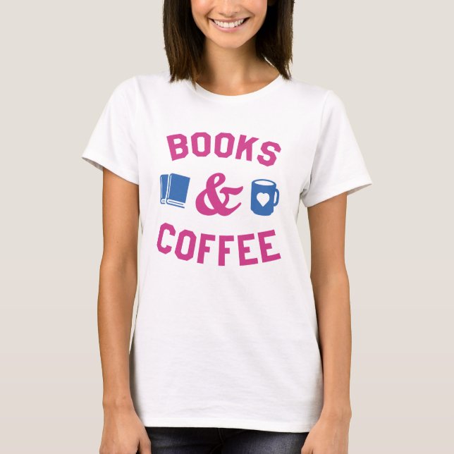 Camiseta Libros Y Café (Anverso)