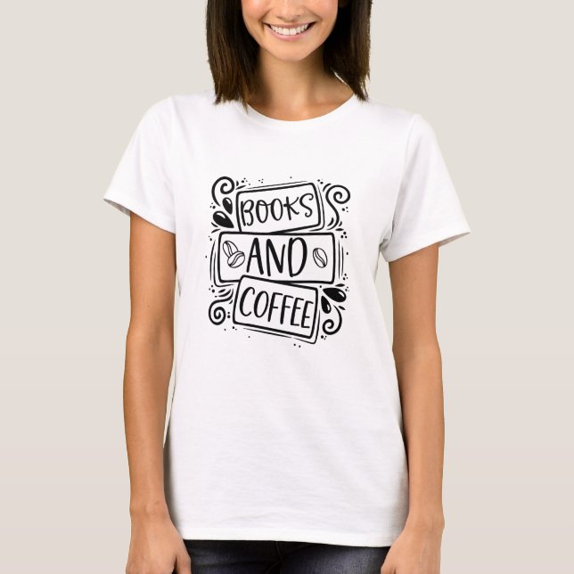 Camiseta Libros Y Café - Amantes Del Libro (Anverso)