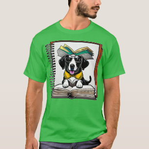 Camiseta libros y café y perros y justicia social