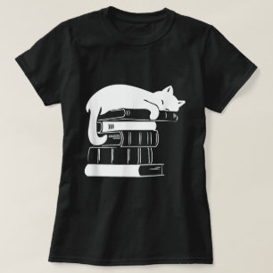 Camiseta Libros Y Gatos Gato Amante Del Libro Gato Mamá Ama