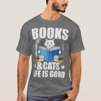 Camiseta Libros Y Gatos Lectores De Libros