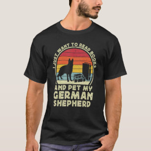 Camiseta Libros Y Perro Pastor Alemán Leyendo A La Madre De