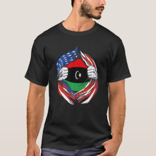 Camiseta Libya Flag American Proud of My Libyan Heritage