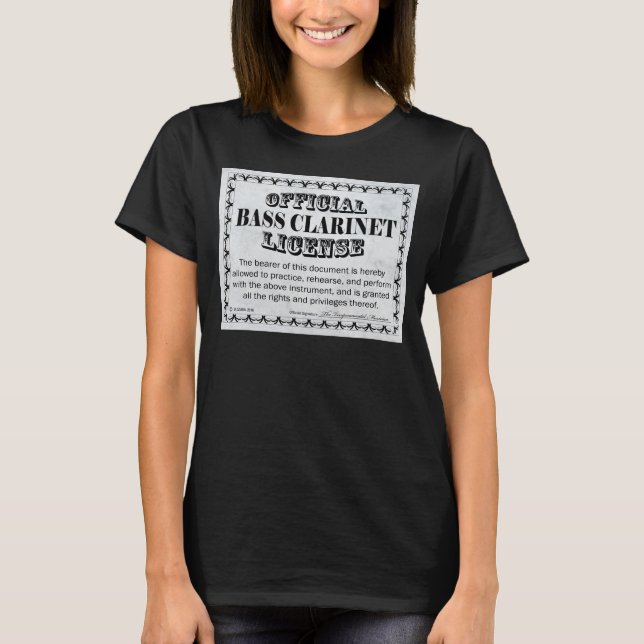 Camiseta Licencia Bass Clarinet (Anverso)