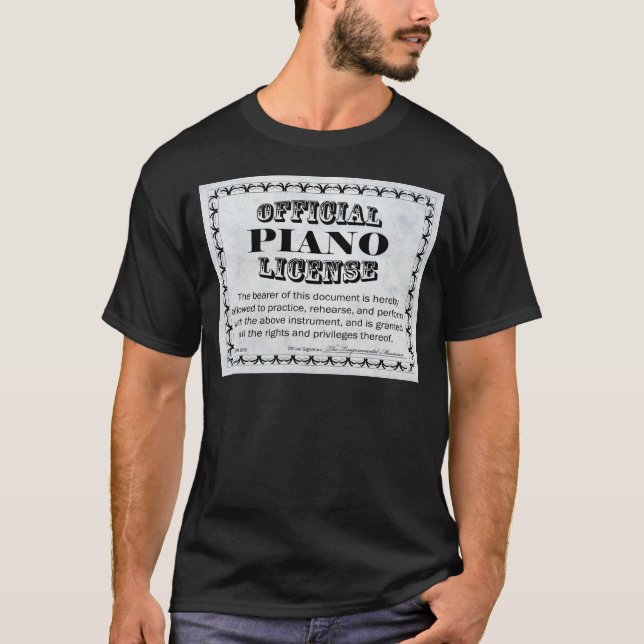 Camiseta Licencia de piano (Anverso)