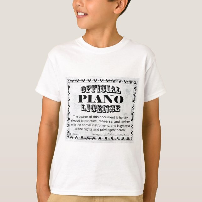 Camiseta Licencia de piano (Anverso)