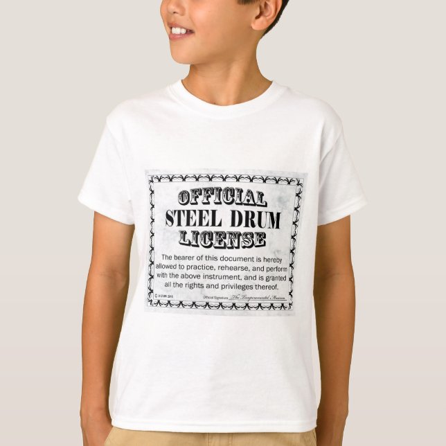 Camiseta Licencia de tambor de acero (Anverso)