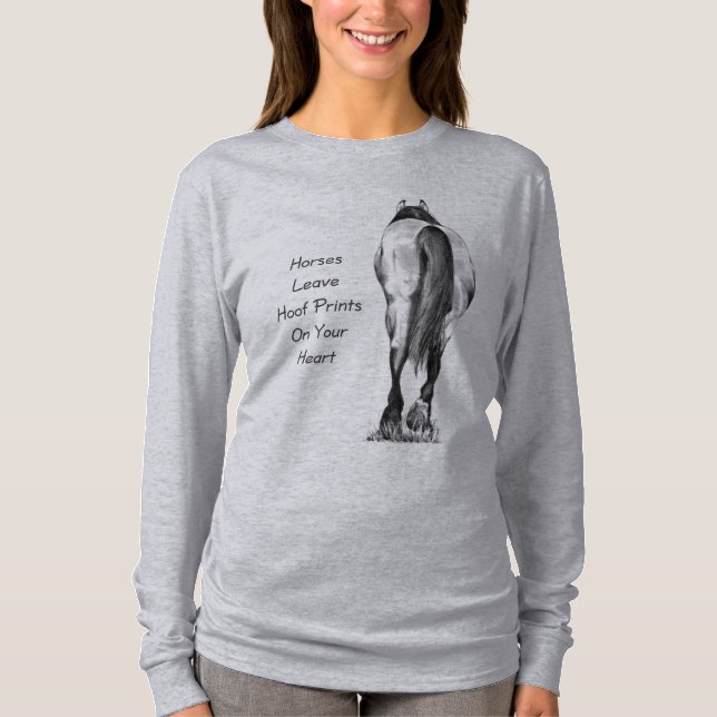 Camiseta Licencia Hoofprints de los caballos en su corazón: (Anverso)