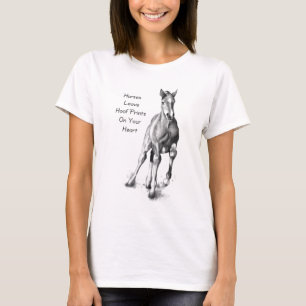 Camiseta Licencia Hoofprints de los caballos en su corazón:
