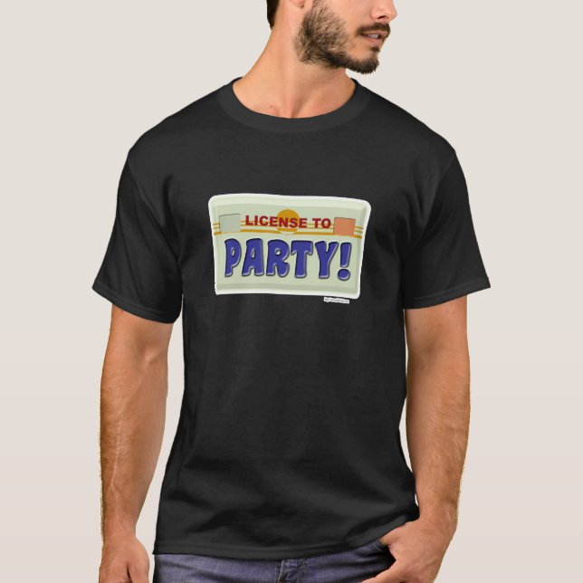 Camiseta Licencia Para El Tema De La Fiesta Del Fiesta (Anverso)