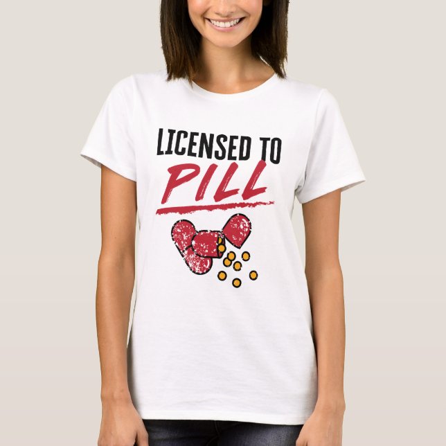 Camiseta Licencia para graduar en farmacia (Anverso)