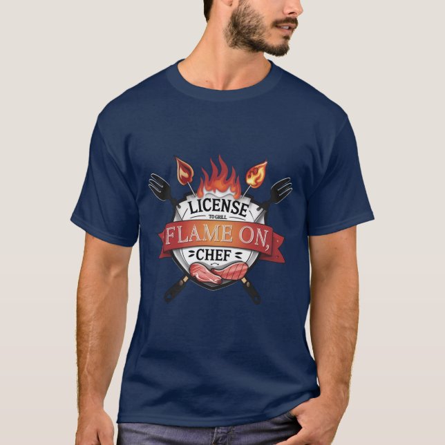 Camiseta Licencia para Grill - Encender, Chef BBQ Tee (Anverso)