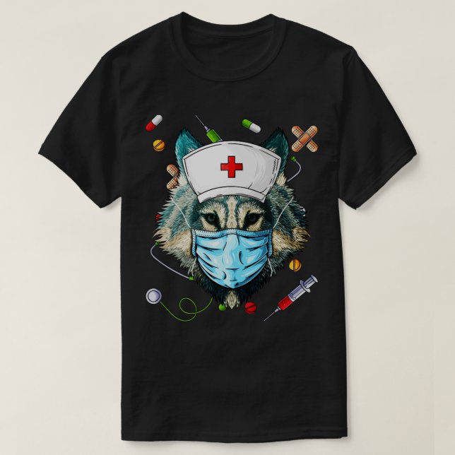 Camiseta Licenciatura en Enfermería de Wolf Nurse RN Funny (Diseño del anverso)