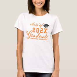 Camiseta Licenciatura en tipografía naranja Clase 2025