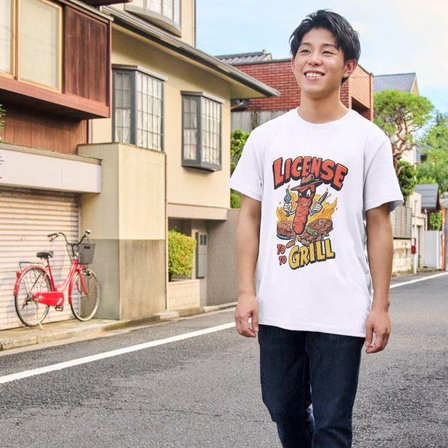 Camiseta License to Grill Funny BBQ Pun Parody (Subido por el creador)