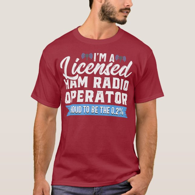 Camiseta Licensed Ham Radio Operator Proud Amateur Radio (Anverso)