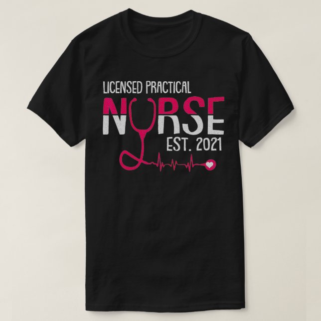 Camiseta Licensed Practical Nurse Est 2021 LPN LVN Grad Stu (Diseño del anverso)