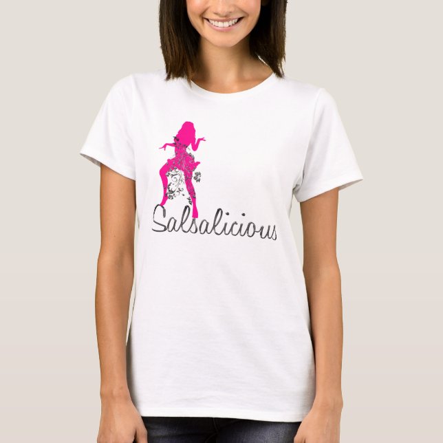 Camiseta licious de la SALSA con un chica de baile (Anverso)