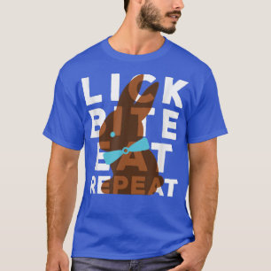 Camiseta Lick Bite Eat Repeat Funny Easter Chocolate Bunny 
