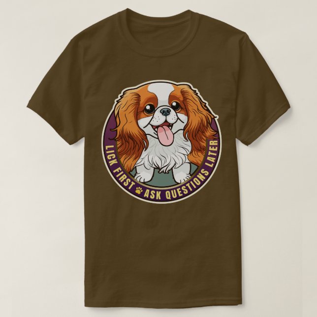 Camiseta Lick First Cavalier King Charles Spaniel Diseño (Diseño del anverso)