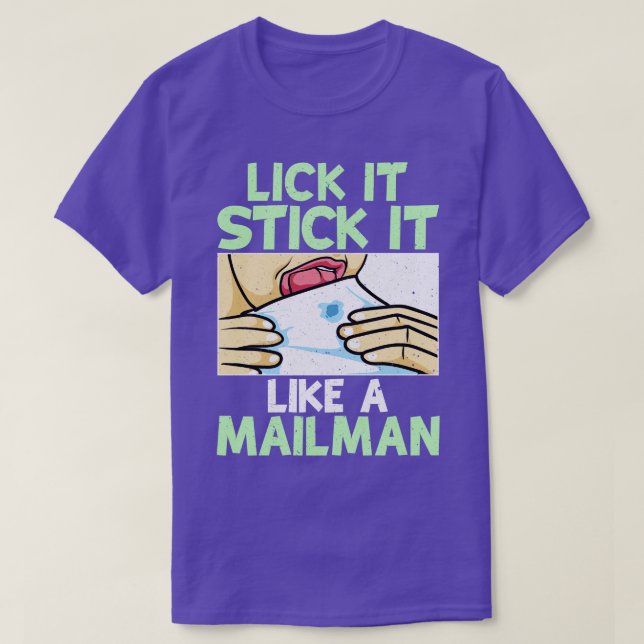Camiseta Lick It Stick It Like A Mailman Gifts Funny Mail C (Diseño del anverso)