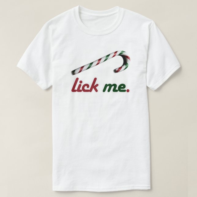 CAMISETA LICK ME CANDY CANE (Diseño del anverso)