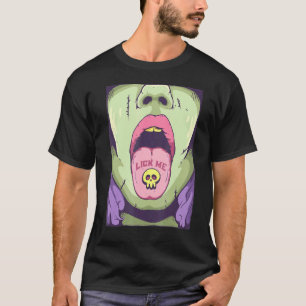 Camiseta Lick Me Gótico Tongue con píldora de cráneo Emo Pu