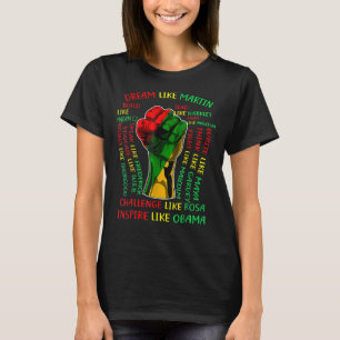 Camiseta Líderes de historia negra dan la mano a los C afro