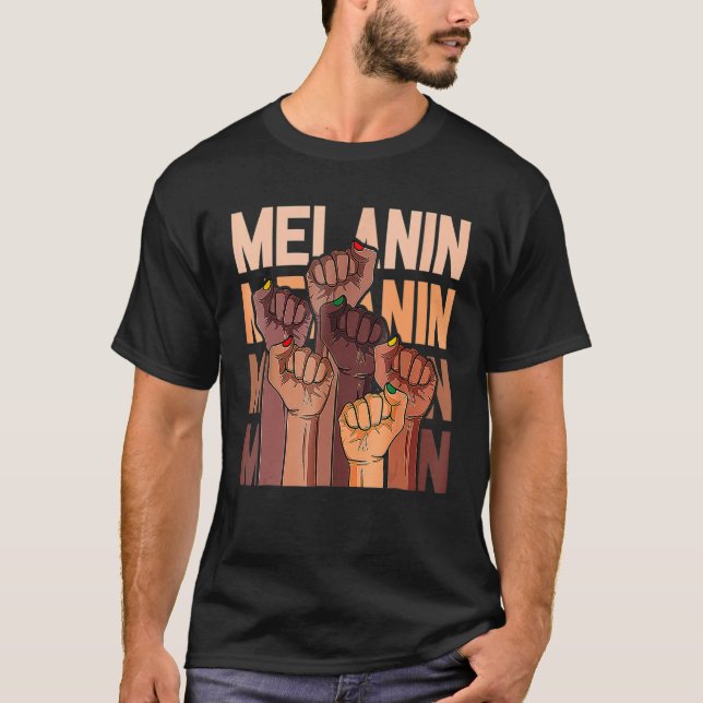 Camiseta Líderes de Melanin: Puño de manos negro africano (Anverso)