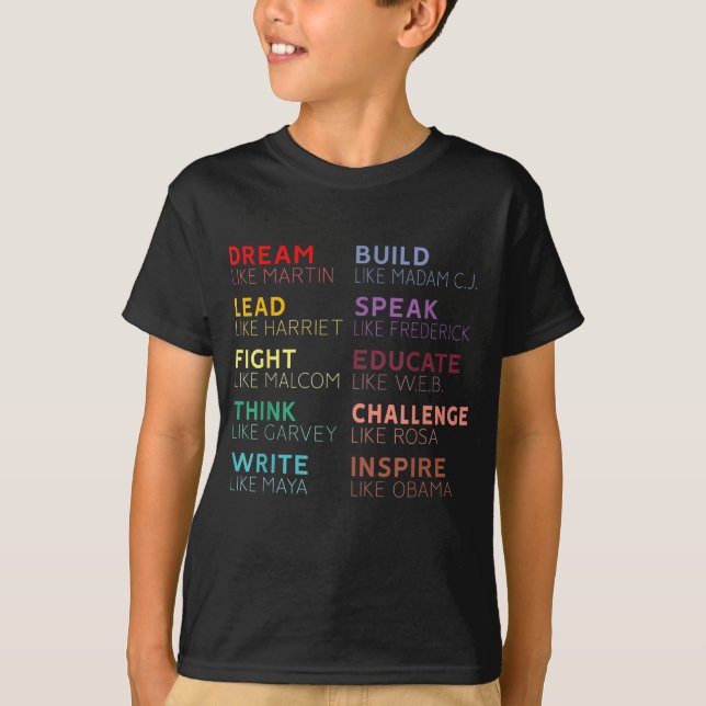 Camiseta Líderes inspiradores de Historia Negra (Anverso)
