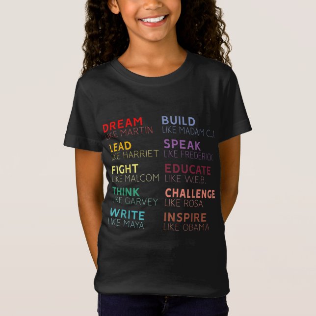 Camiseta Líderes inspiradores de Historia Negra (Anverso)