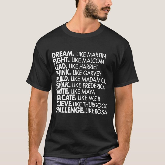 Camiseta Líderes negros históricos del poder negro (Anverso)
