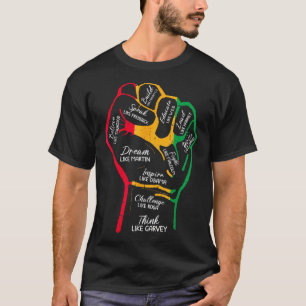 Camiseta Líderes negros inspiradores Puño de poder mano Mes